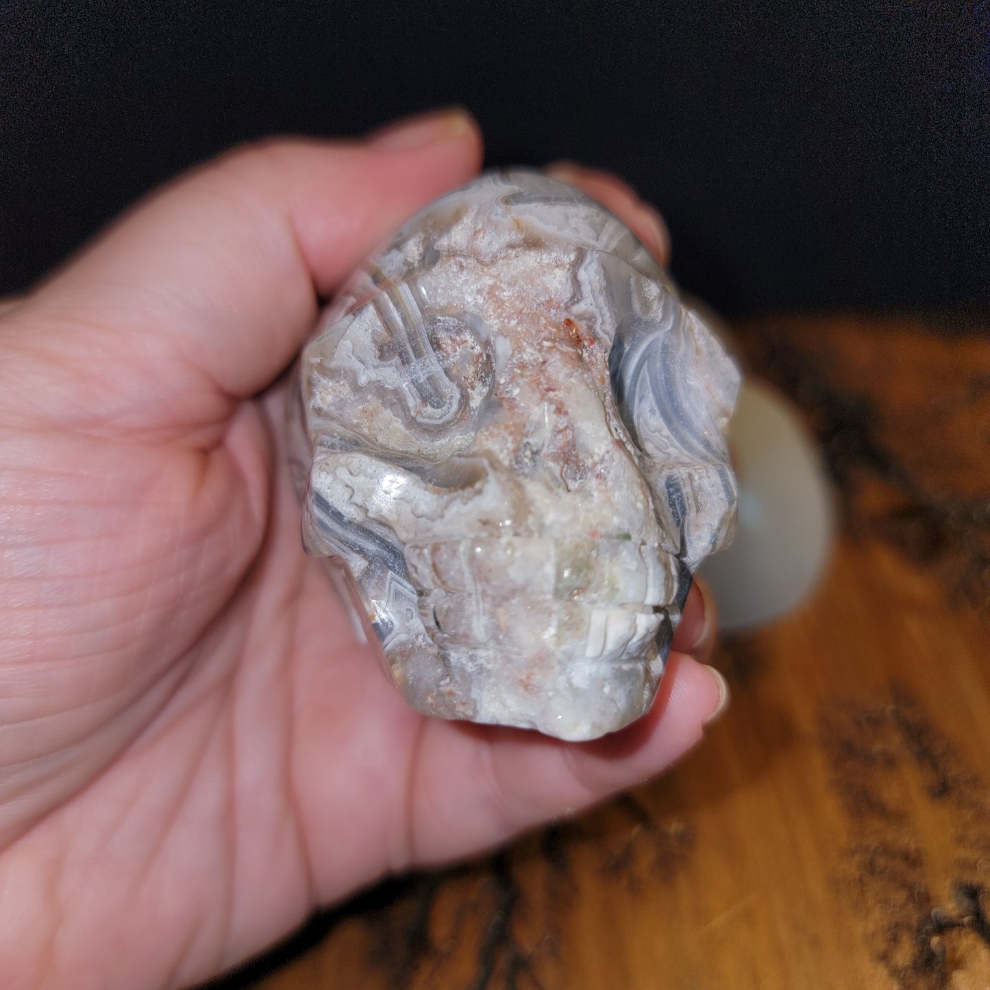 Mexican Crazy Lace Agate Skull