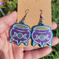 Triple Moon Cauldron Resin Earrings