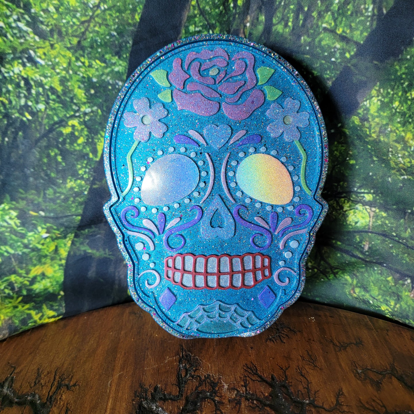 Large Sugar Skull Trinket Box