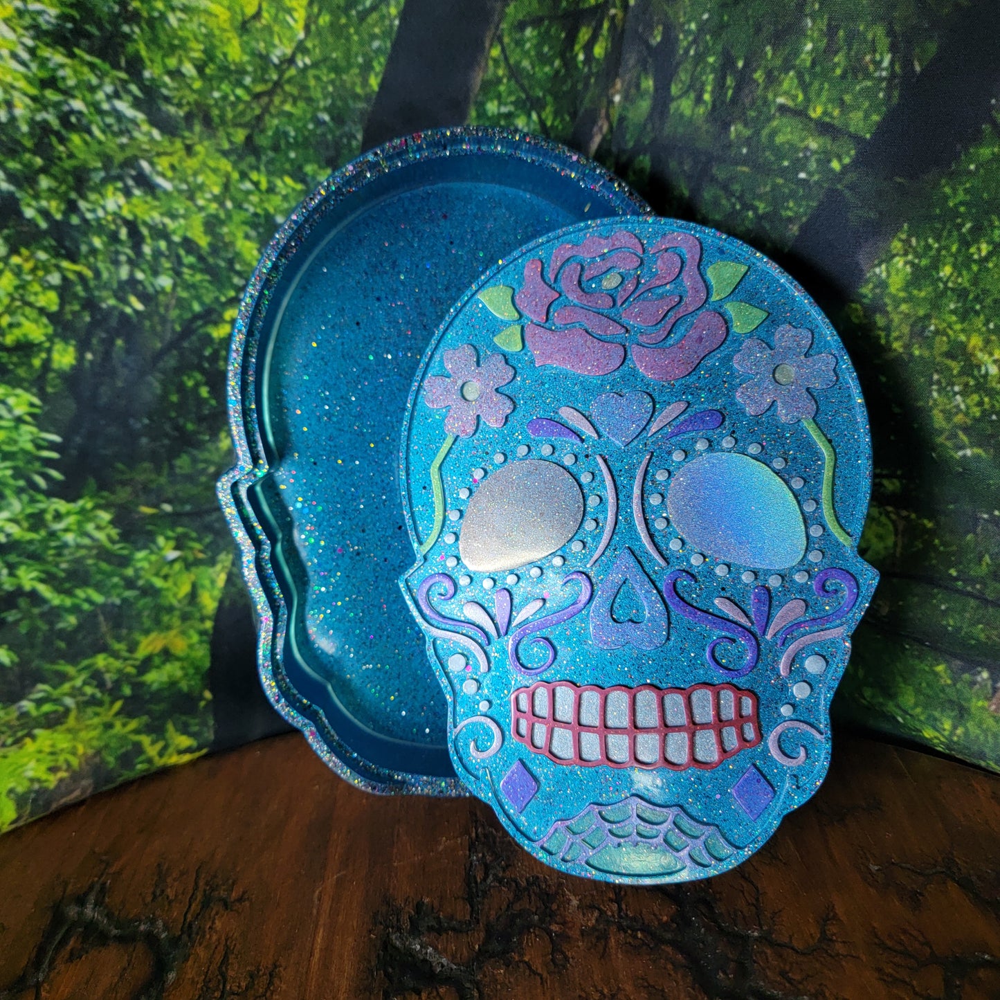 Large Sugar Skull Trinket Box