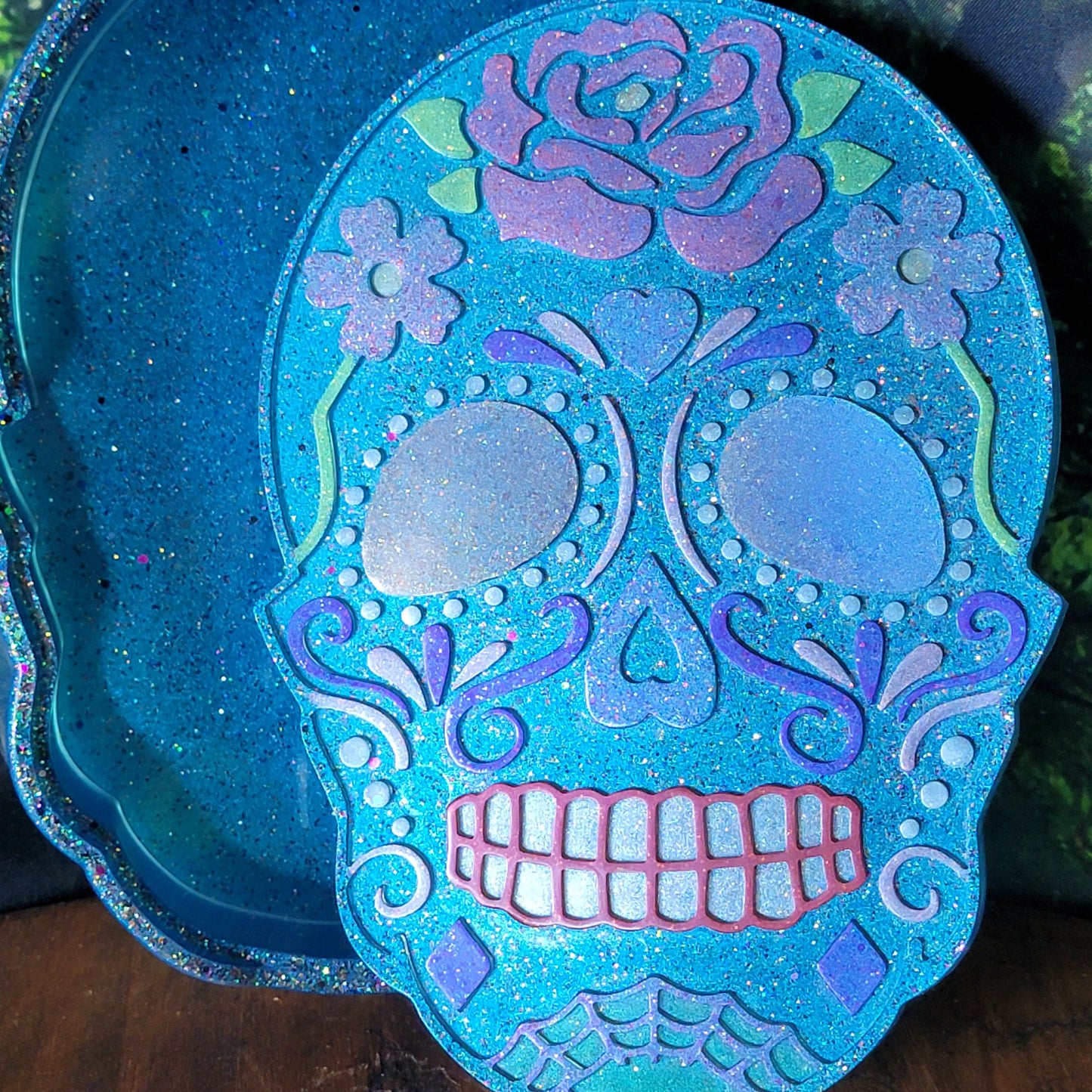 Large Sugar Skull Trinket Box