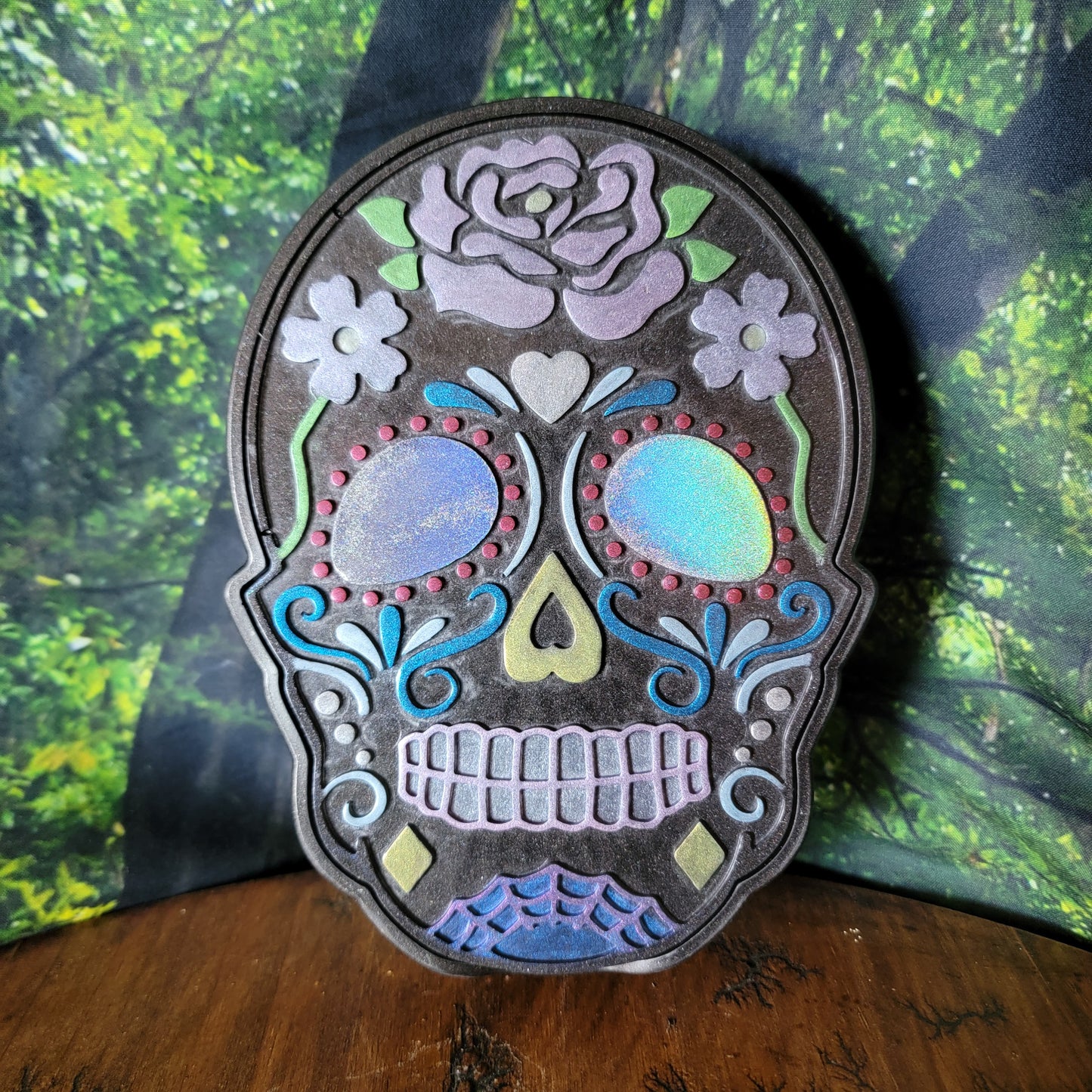 Large Sugar Skull Trinket Box