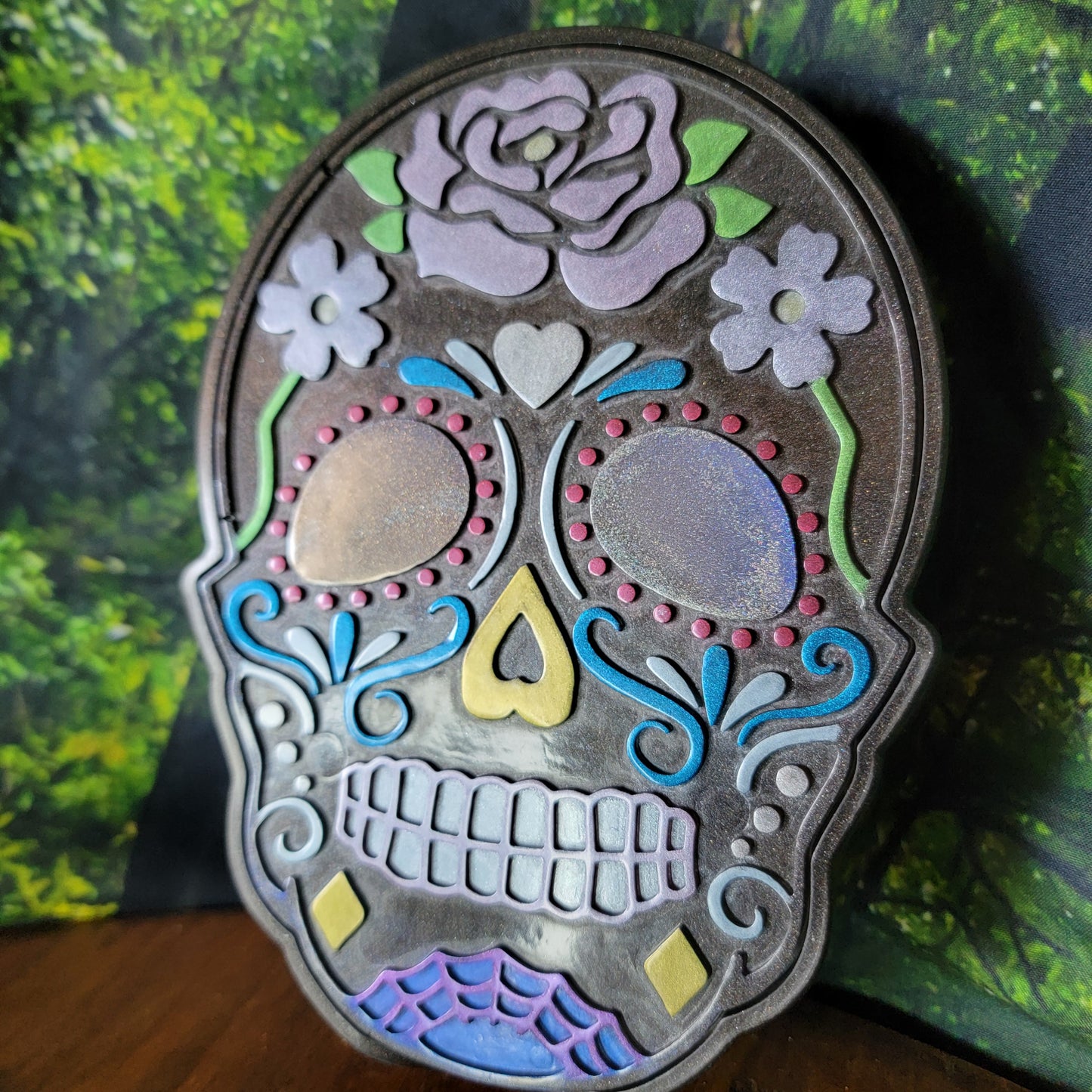 Large Sugar Skull Trinket Box