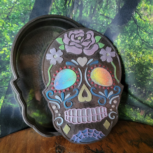 Large Sugar Skull Trinket Box