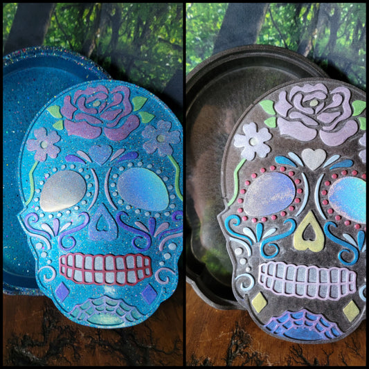 Large Sugar Skull Trinket Box