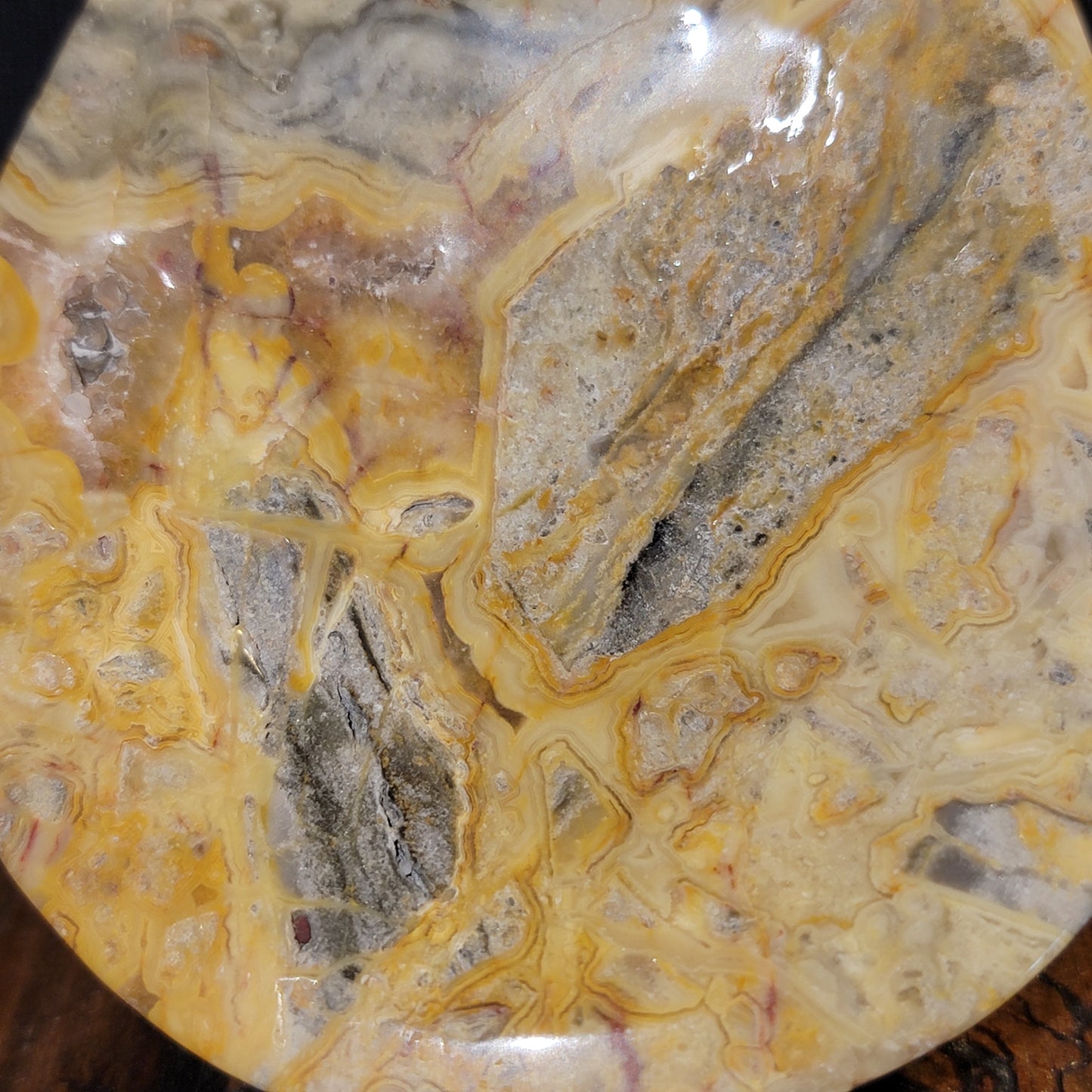 Crazy Lace Agate Kitty Bowl