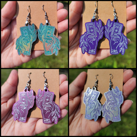 Graceful Tarot Hands Resin Earrings