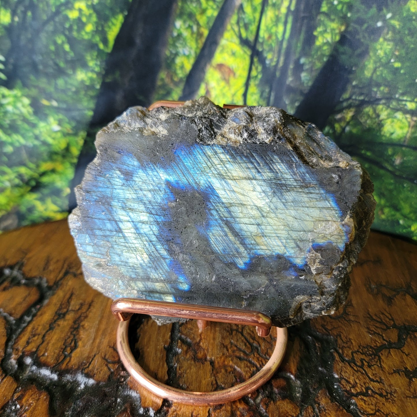 Raw Labradorite Slab, Flashy