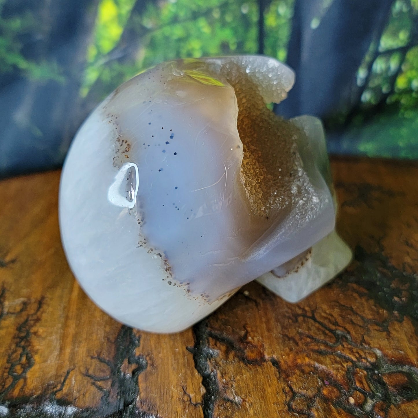 Druze Agate Crystal Skull