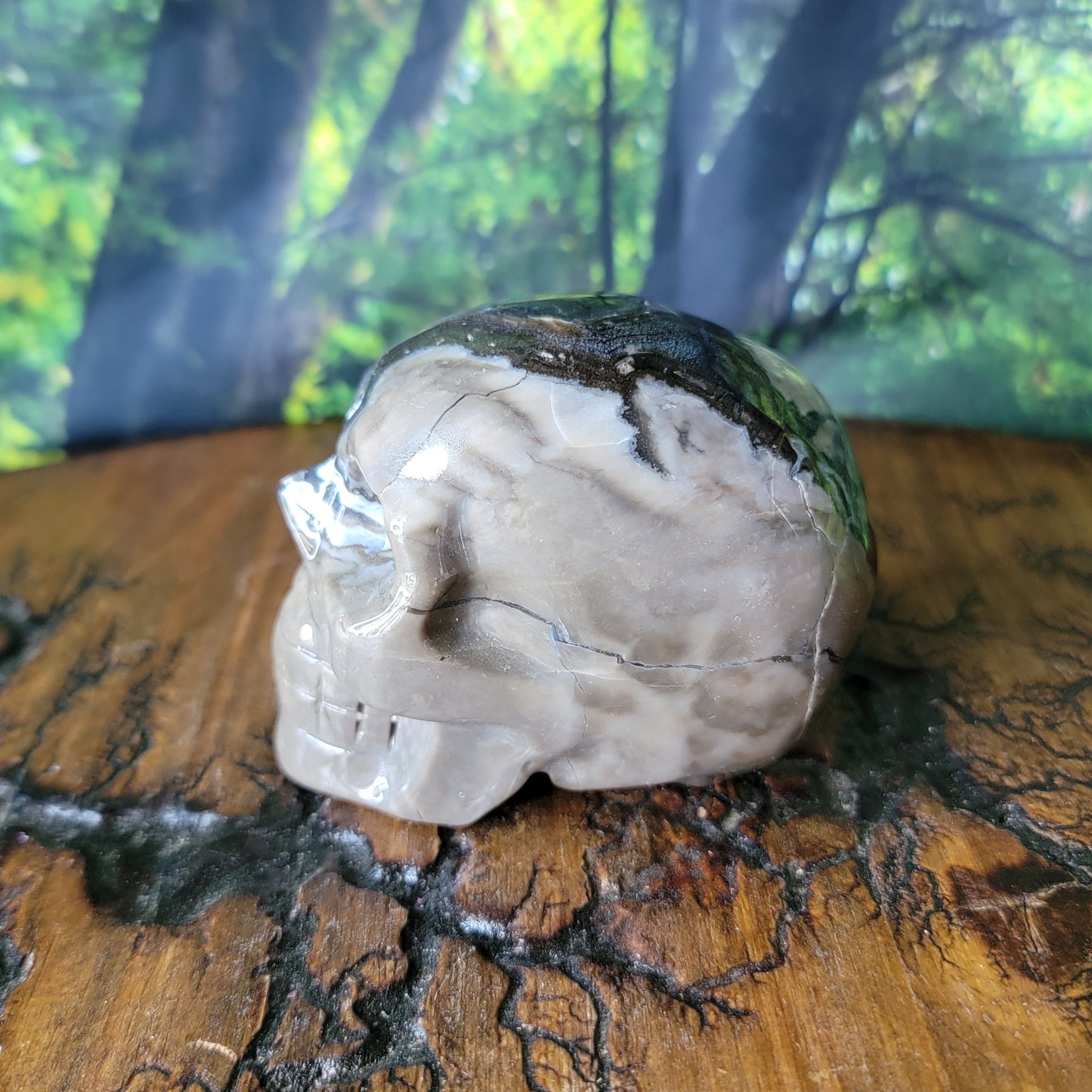 Volcano Agate Crystal Skull