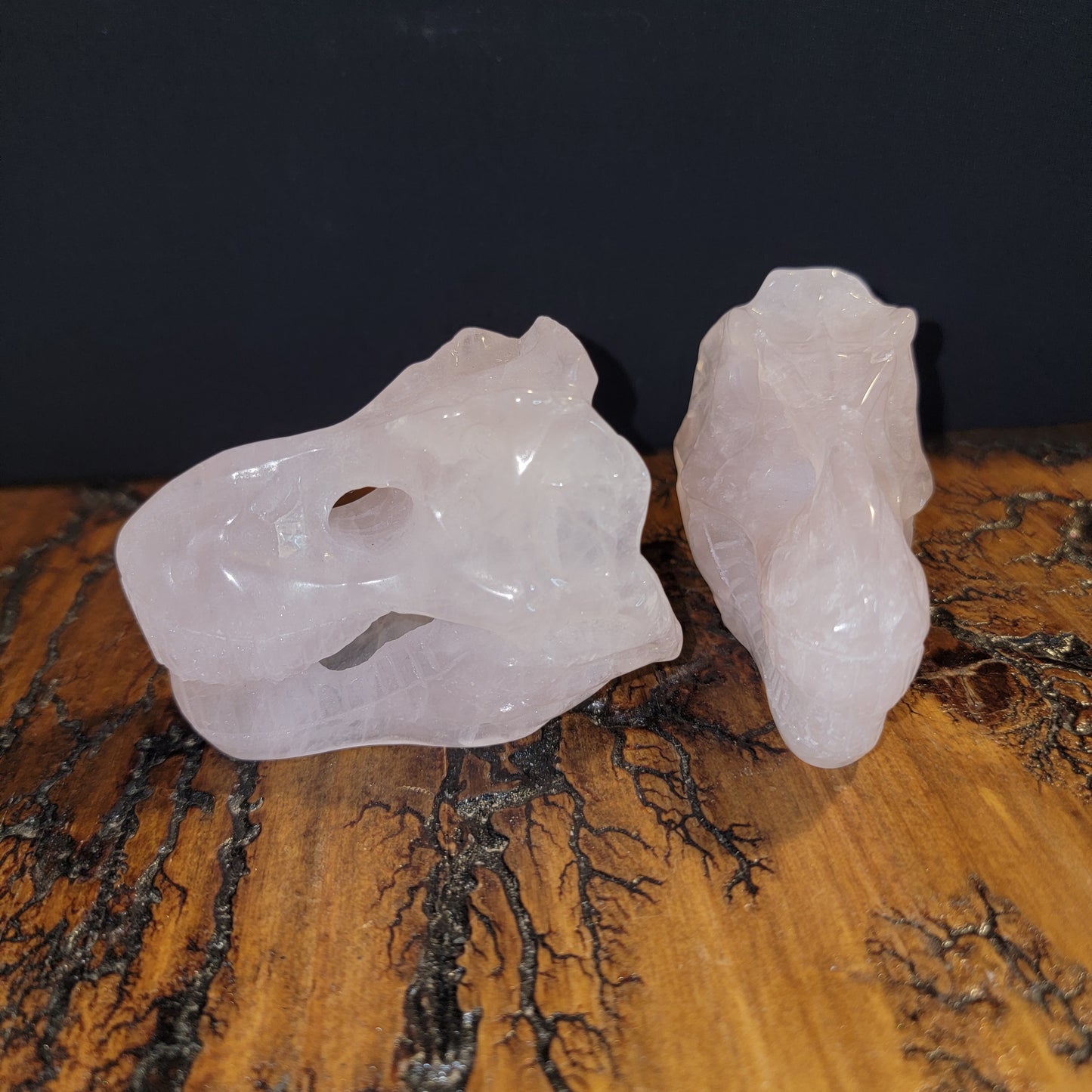 Rose Quartz T-Rex Skulls