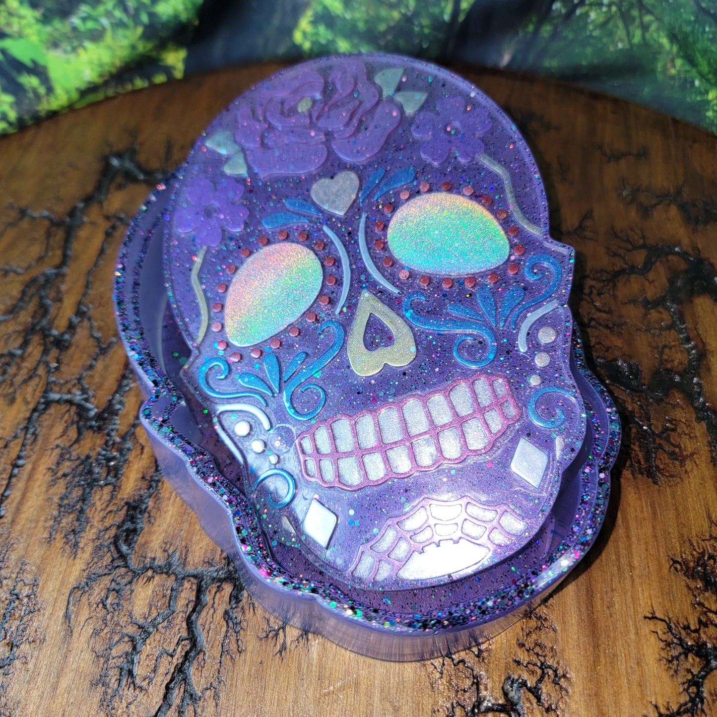 Large Sugar Skull Trinket Box