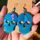 Holographic Skull Resin Earrings