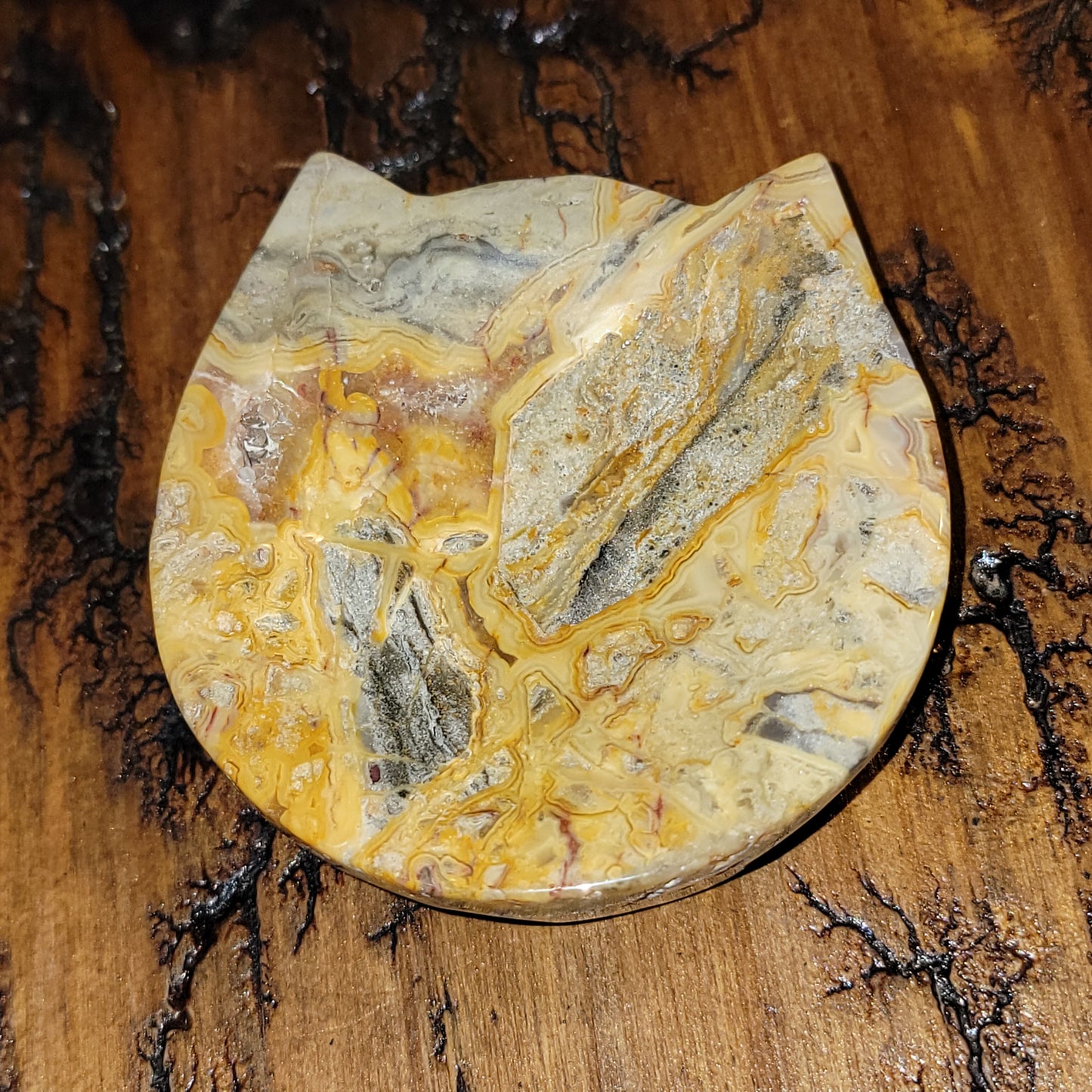 Crazy Lace Agate Kitty Bowl