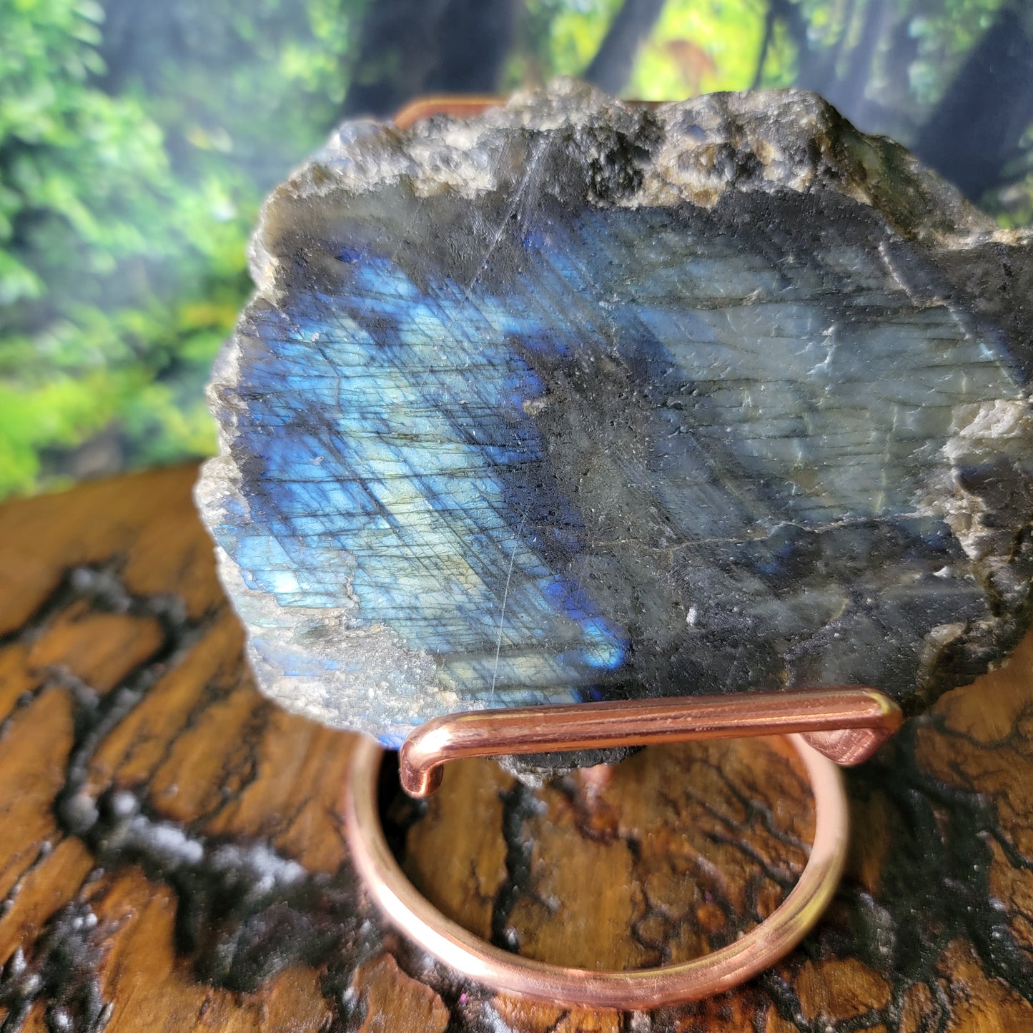 Raw Labradorite Slab, Flashy