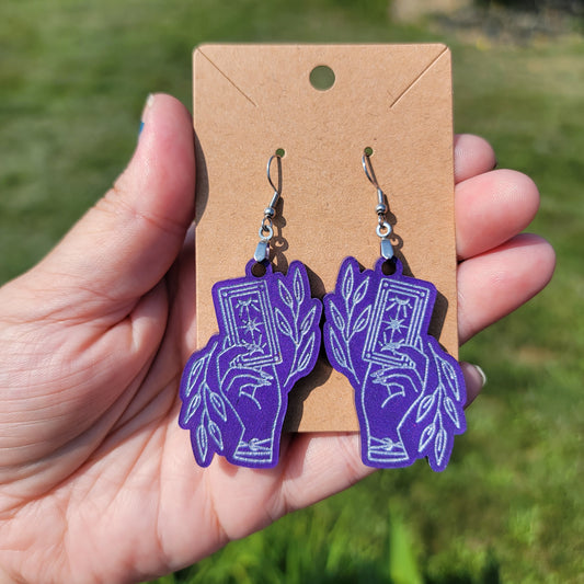 Graceful Tarot Hands Resin Earrings