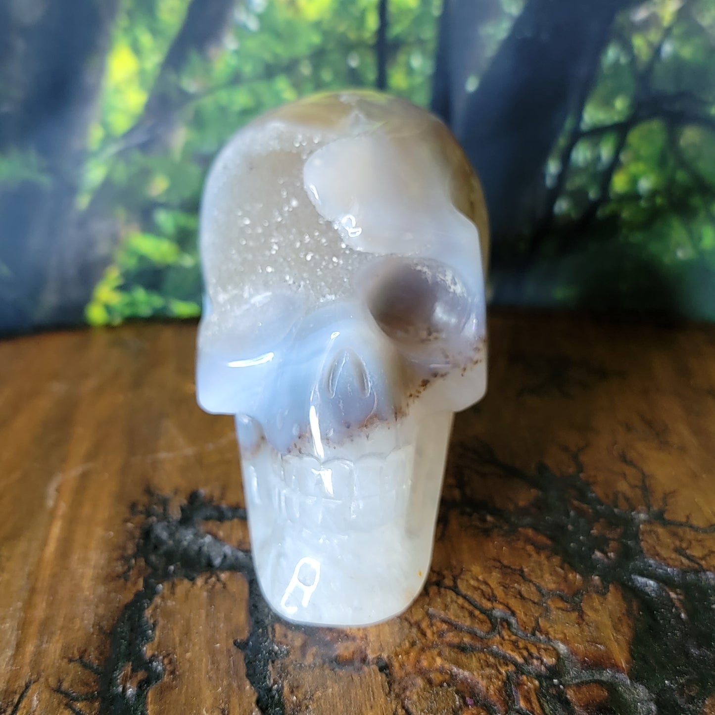 Druze Agate Crystal Skull