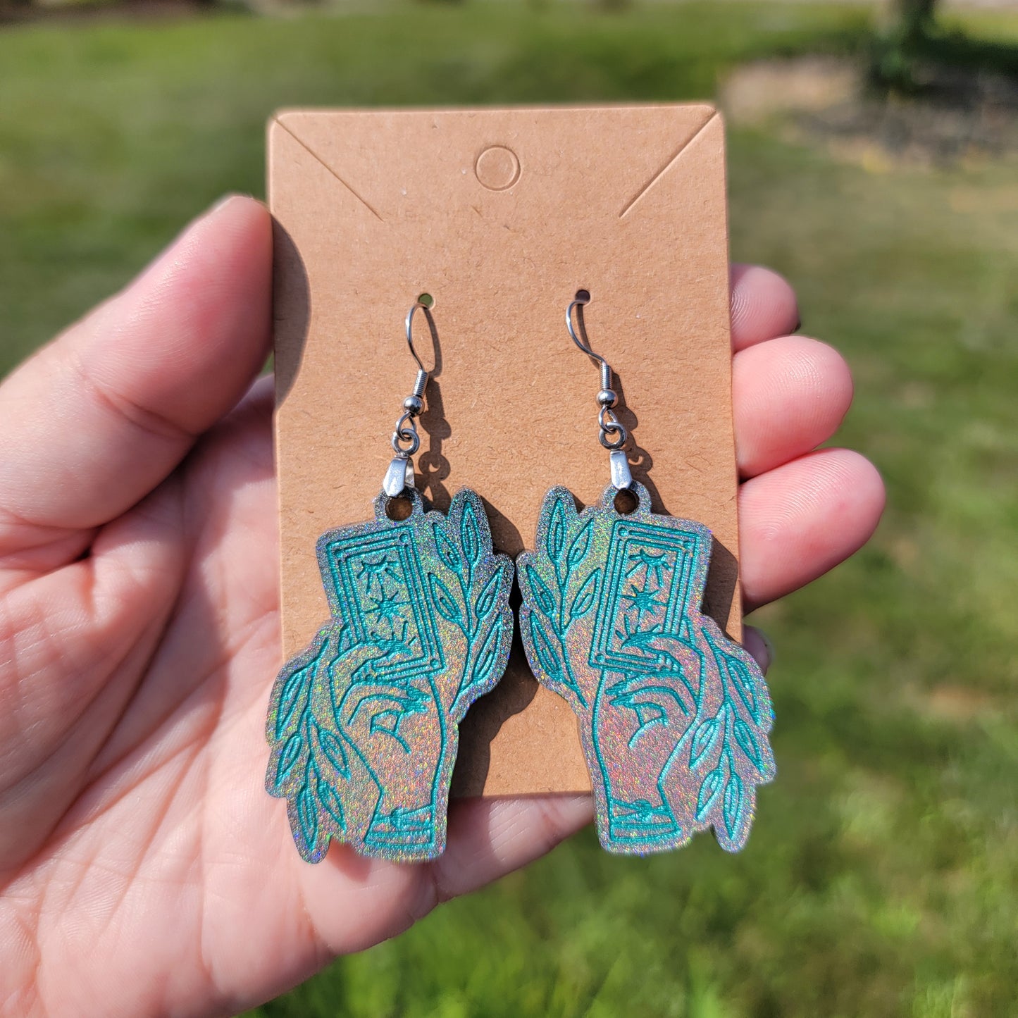 Graceful Tarot Hands Resin Earrings