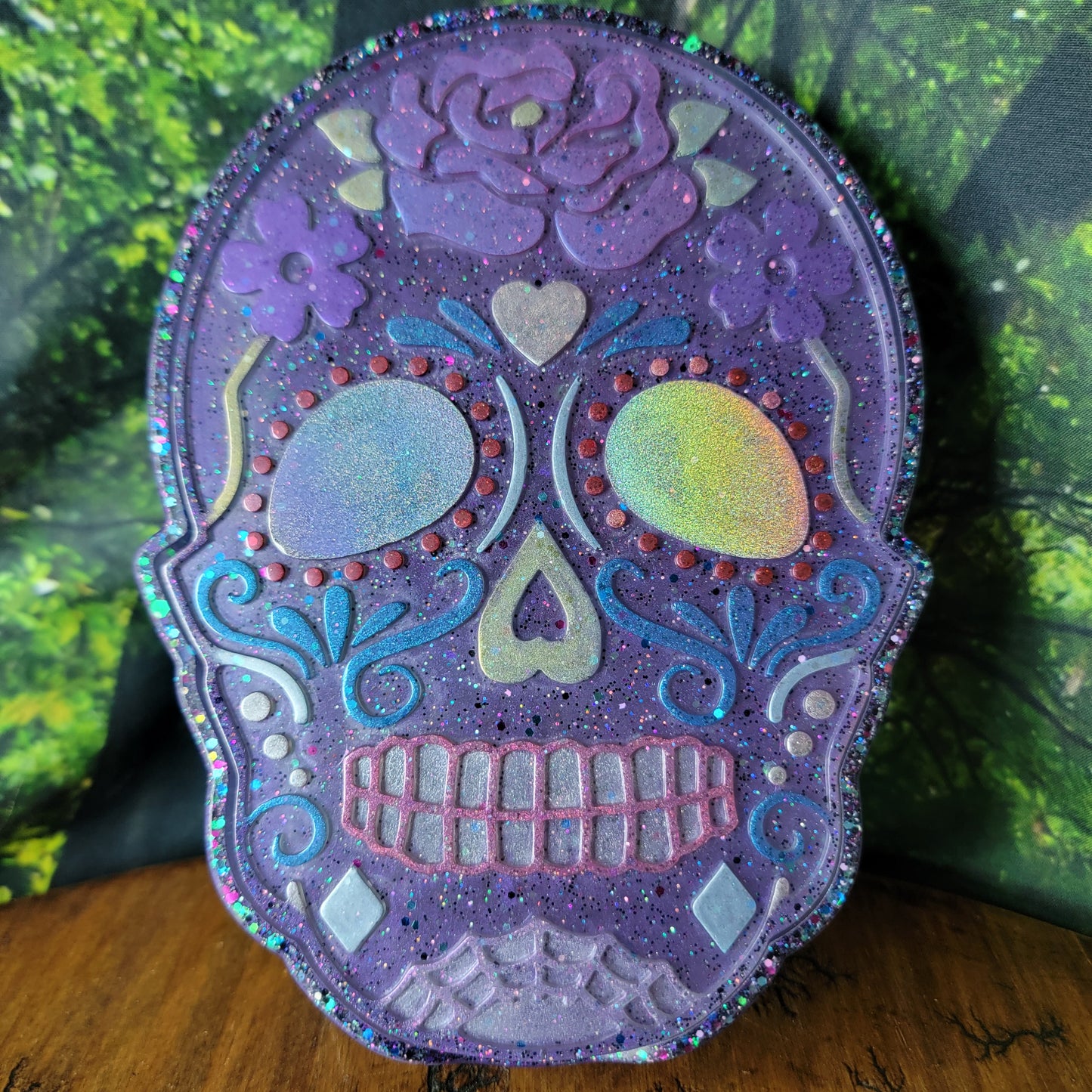 Large Sugar Skull Trinket Box