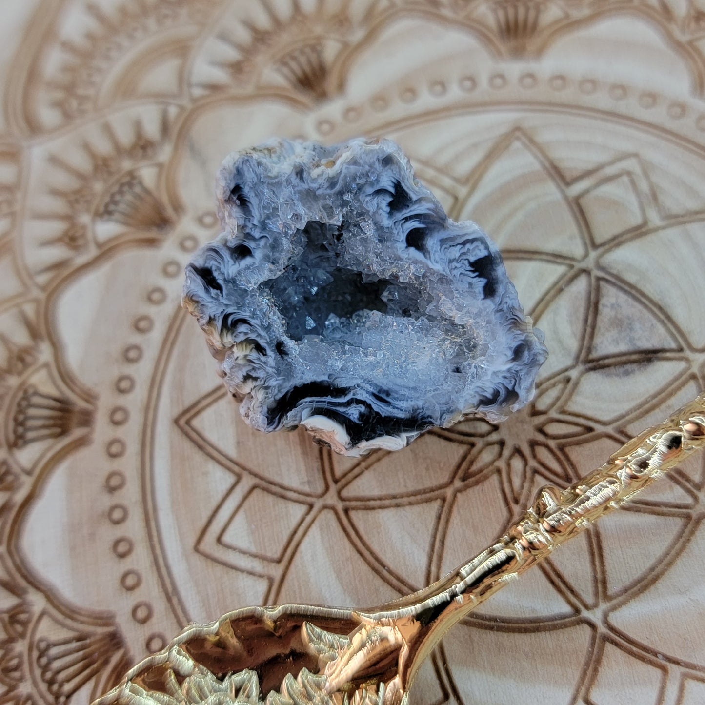 Mini Geode Crystal Teaspoons with Metal