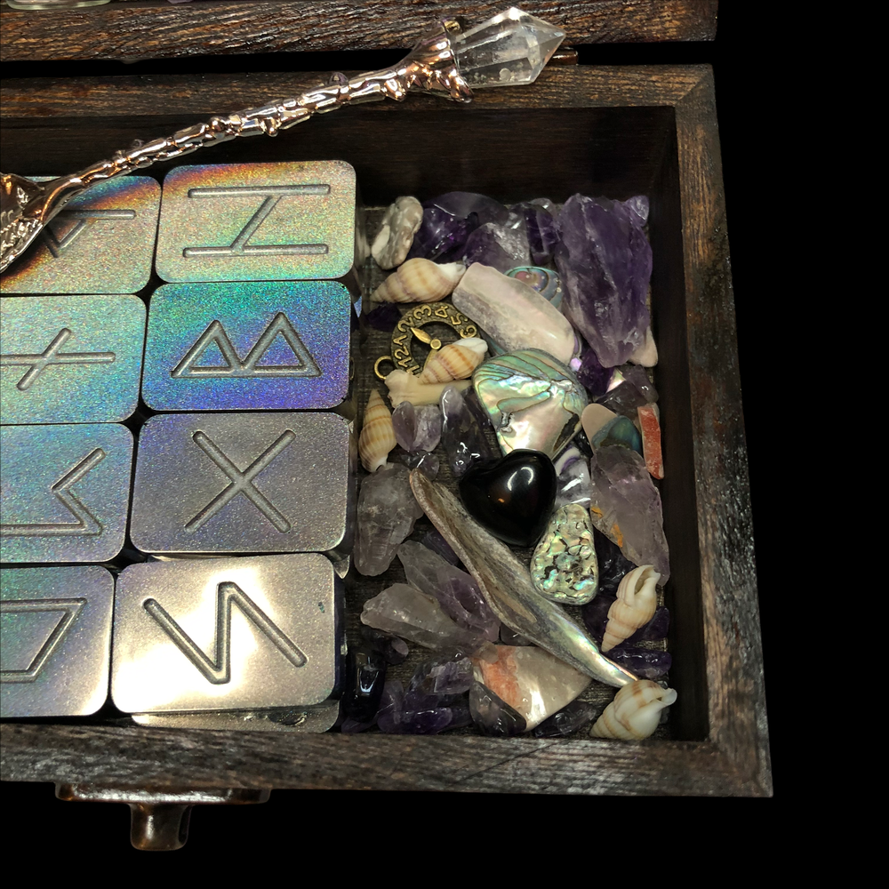 Holographic Elder Futhark Norse Runes Fairy Box Set